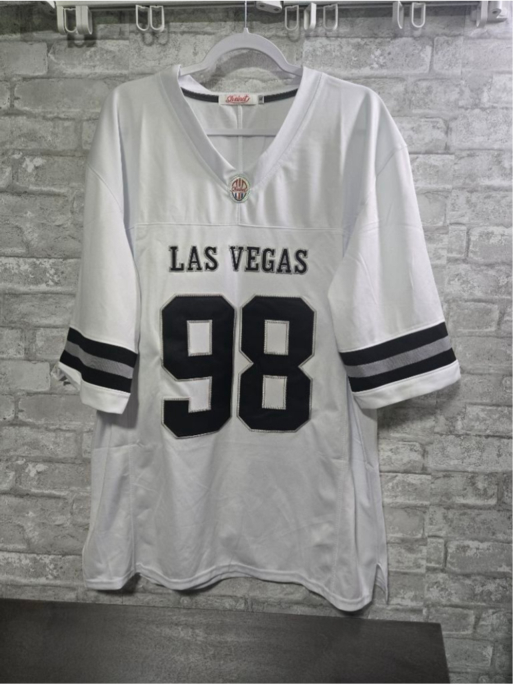 Men's Shxinet White & Black Las Vegas 98 Crosby Football Jersey XL